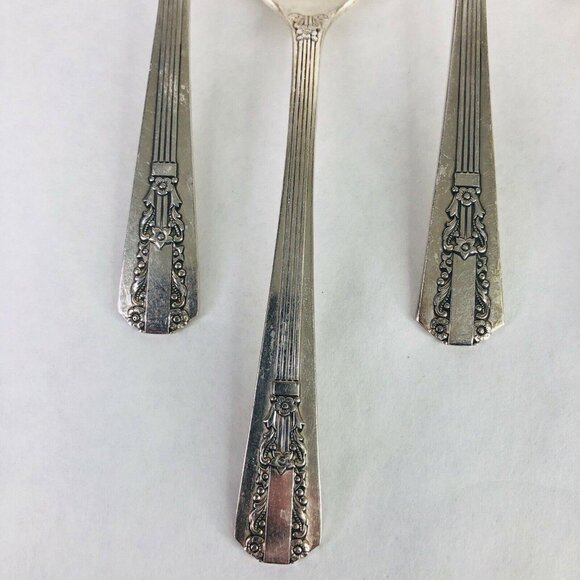 5 Teaspoons Wm A Rogers Oneida Sectional Lido Pattern Spoon Silverplate VTG Lot - Picture 5 of 11